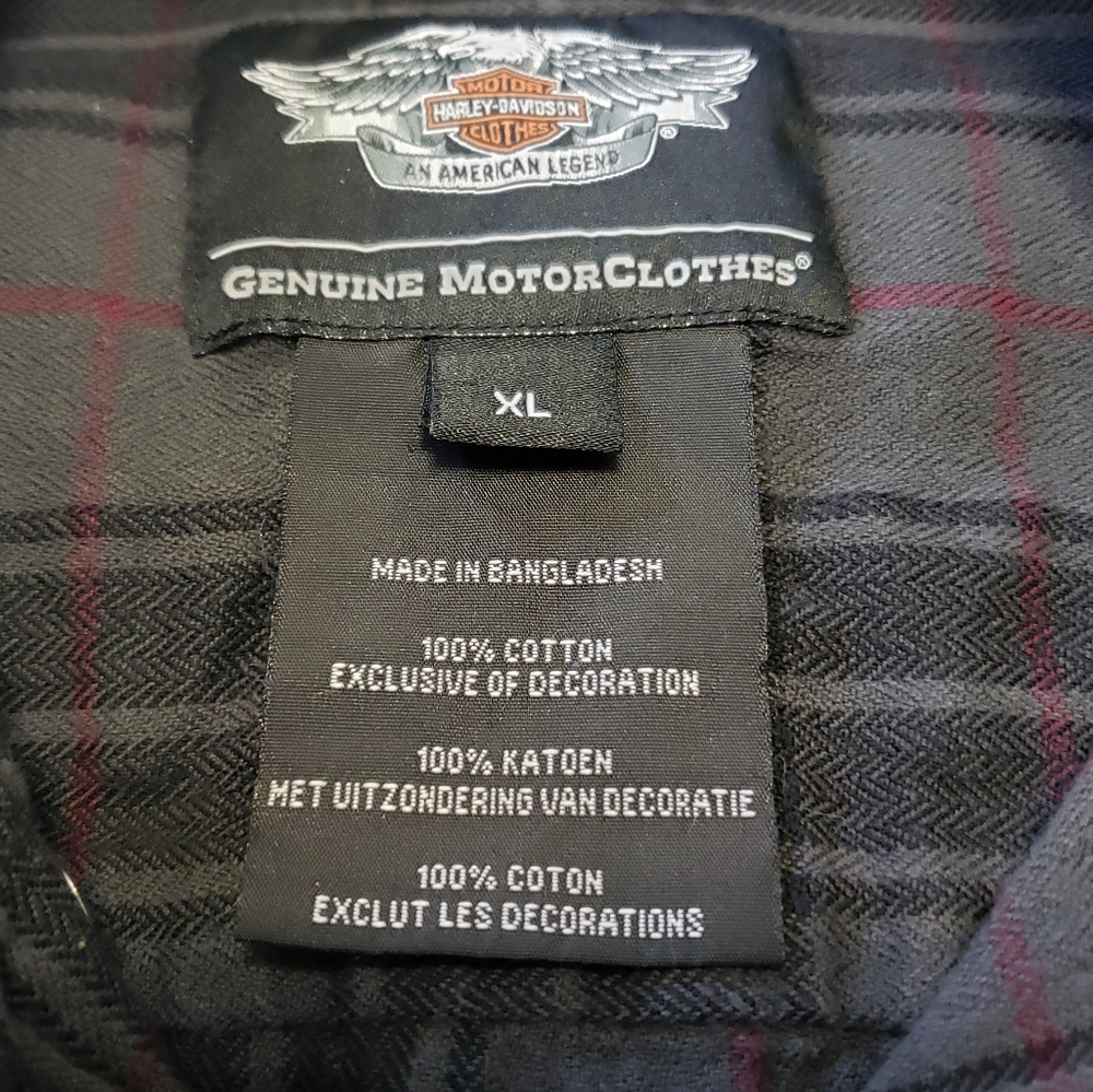 HARLEY-DAVIDSON Plaid Collar Button down shirt XL - Picture 6 of 8